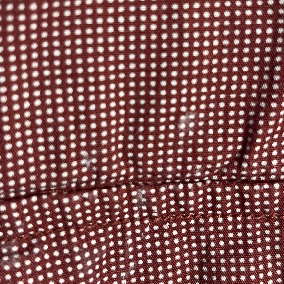 Prana Borla burgundy Mini dotted print casual button down size small - Picture 3 of 6